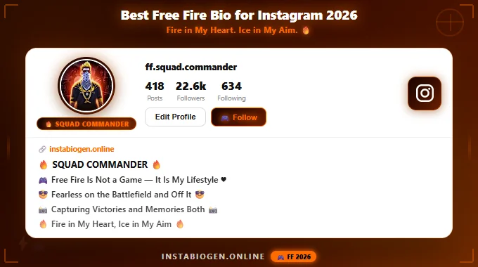 Best Free Fire Bio for Instagram – Stylish, Attitude & Gaming Bios